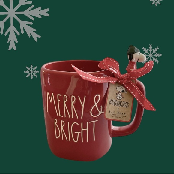 "Merry and Bright" Snoopy Mugs x Rae Dunn - Picture 4 of 6
